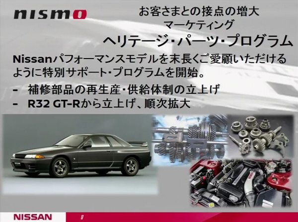 日産が前モデルのパーツ供給を行う、ヘリテージパーツプログラムを開始。「R32」からスタート