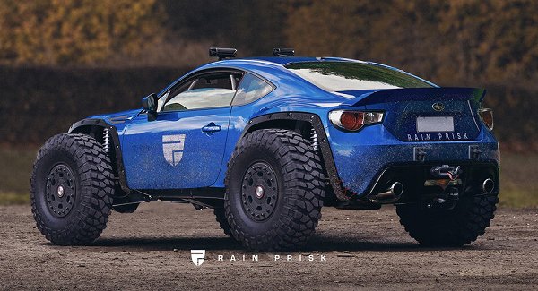 スバル「BRZ」をオフロード仕様にしたレンダリング。最近国産スポーツのレンダリングが多い？