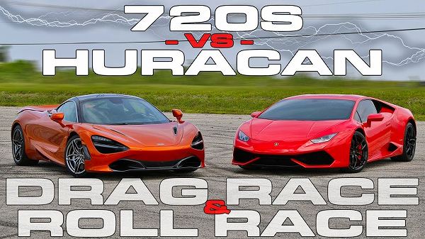 ランボルギーニ「ウラカン」とマクラーレン「720S」がドラッグレースバトル。「720S」の速さが異常だった件【動画有】