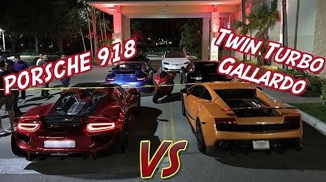 やる意味あった？ポルシェ「918スパイダー」とツインターボ化したランボルギーニ「ガヤルド」がドラッグレース【動画有】