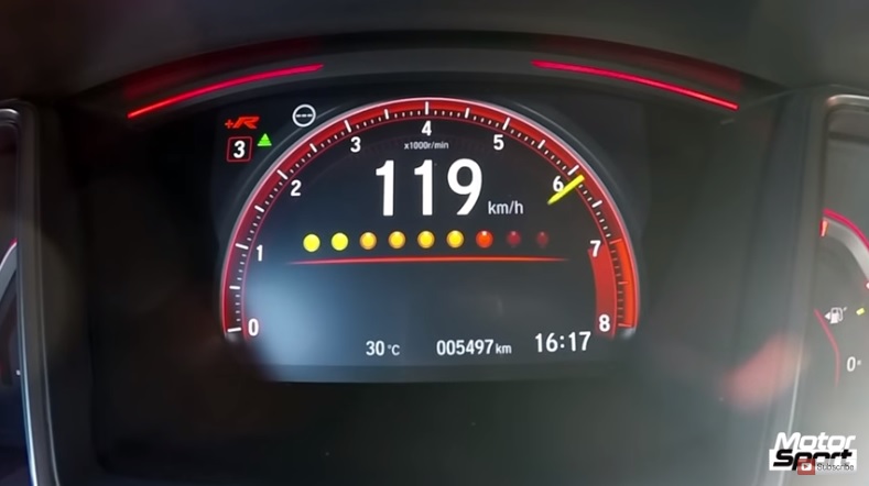 ホンダ「シビック・タイプR」の速度メータが公開。最高速度233km/hまでの加速性も実証【動画有】