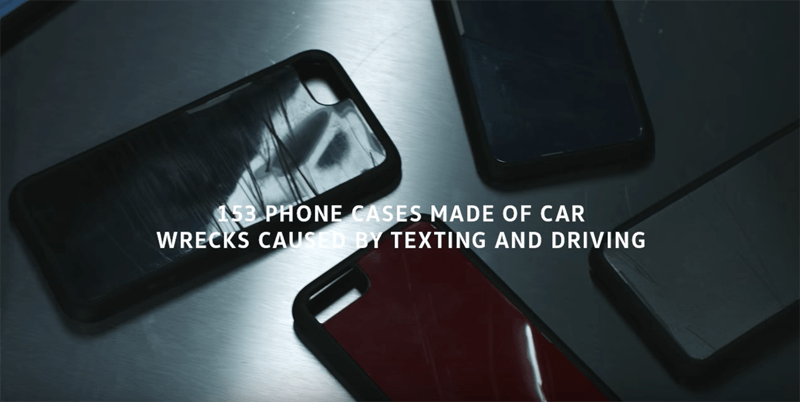 VWが「運転中にスマホの操作をして事故を起こした車」のボディからスマホカバーを製作し販売