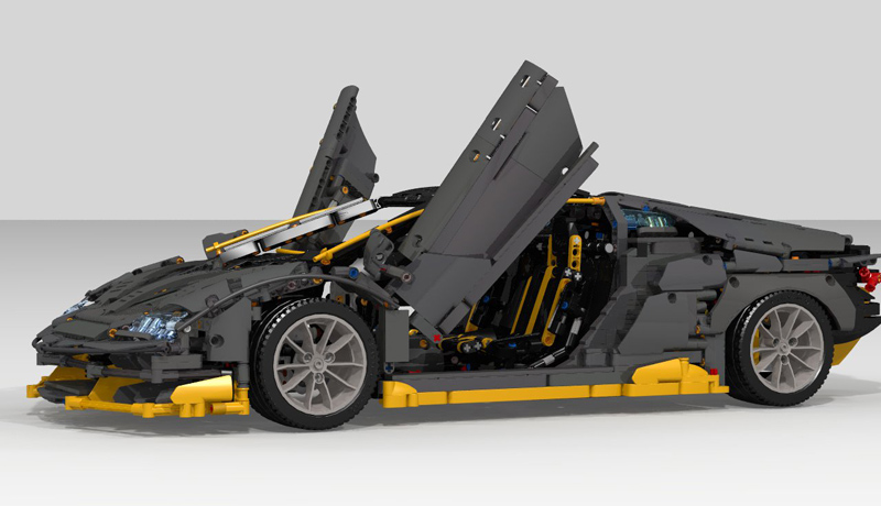 ランボルギーニ・チェンテナリオがレゴアイデアに登場。1/6スケールのビッグサイズ、ドア開閉や内装もしっかり再現