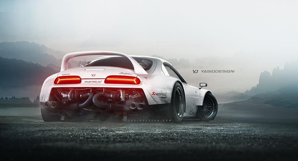 トヨタ「スープラ」のリヤにランボルギーニのV10エンジンを搭載したら？というレンダリング画像が公開に