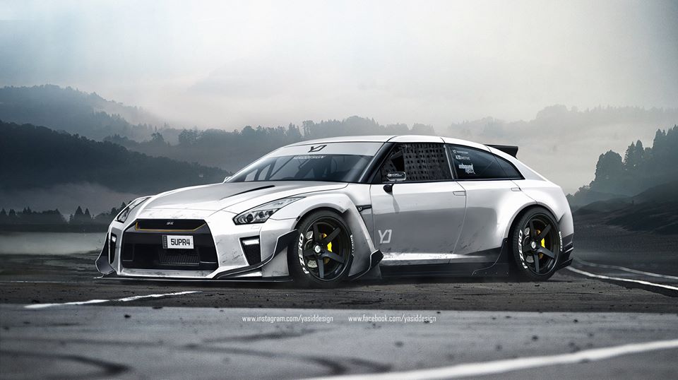 かなり批判を浴びそう。日産「GT-R R35」をステーションワゴン風レンダリングが公開に