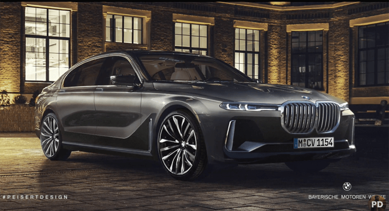 次期BMW 7シリーズはこうなる？というレンダリング。最新のデザイン言語を色濃く反映