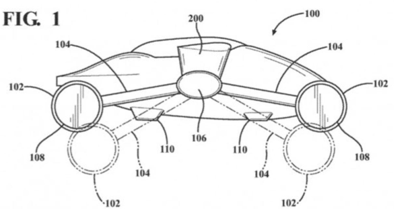 トヨタが「空飛ぶクルマ」の特許を出願。4つの車輪で走行し、ドローン状に変形することで飛行形態へ