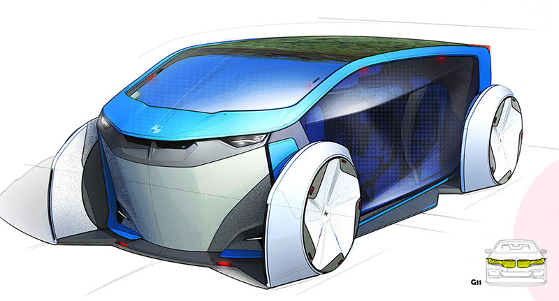2030年に「BMW i」はこうなる。デザイナーがなかなかカッコイイ、完全自動運転の「iコーチ」を提案