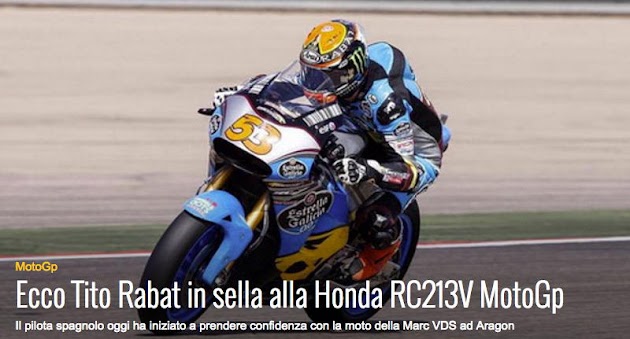 ティト・ラバト：ホンダ・モトGP機に初乗り