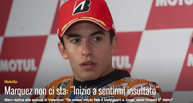 マルケス2位『ロッシに侮辱されたと思う』2015バレンシアGP