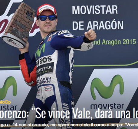 ホルヘ・ロレンソ『ロッシ総合優勝は良い教訓になる』